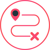 Icon eines Weges bei dem Start und Zielpunkt dargestellt sind