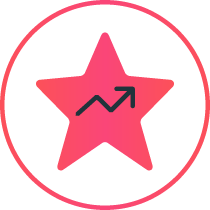 Icon eines Sternes mit einem Pfeil der nach oben zeigt, es steht für Optimierung.