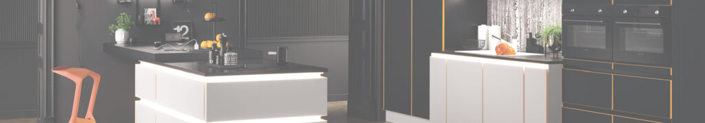 Eine moderne schwarze Küche