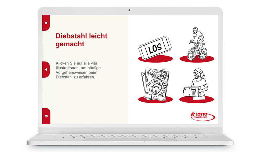 Laptop mit einem Screenshot aus dem Training, die Überschrift lautet