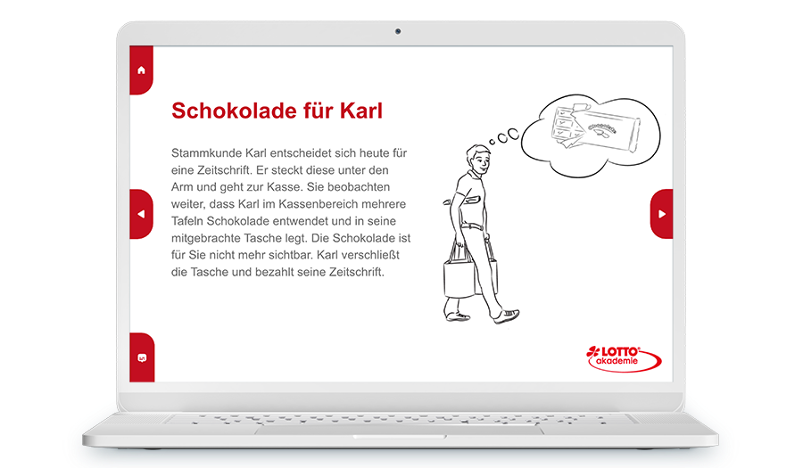 Laptop mit einem Screenshot aus dem Training, die Überschrift lautet