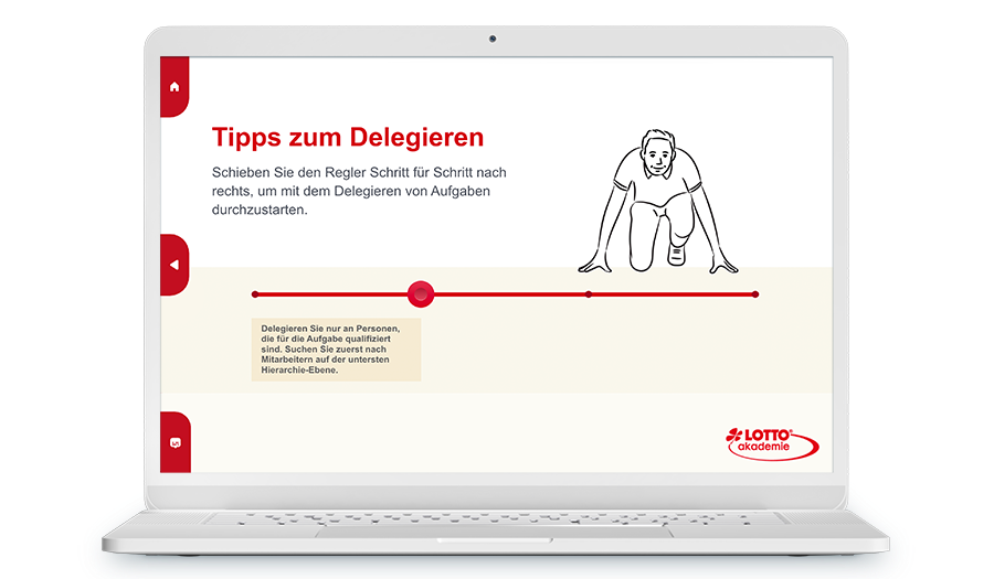 Laptop mit einem Screenshot aus dem Training, die Überschrift lautet