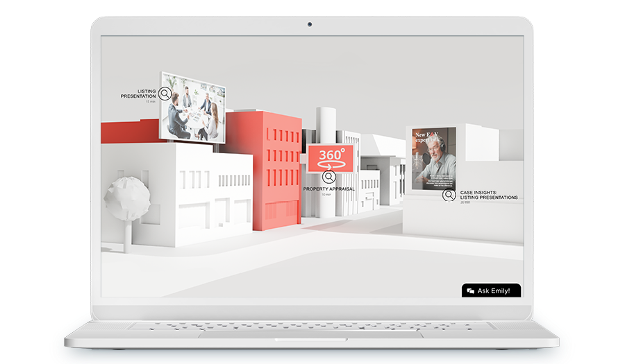 Laptop mit Screenshot aus einem Training, man sieht eine 3D Modulation einer Stadt.