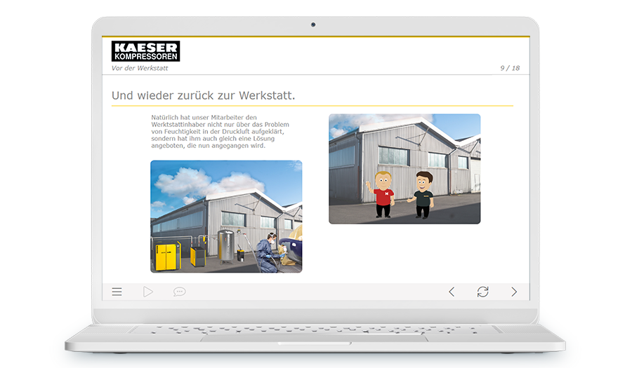 Laptop mit einem Screenshot aus dem Training
