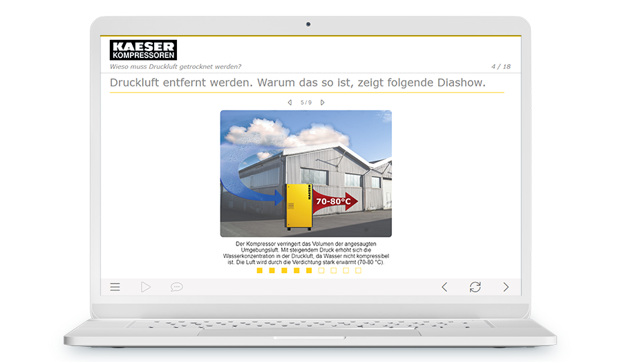 Laptop mit einem Screenshot aus dem Training
