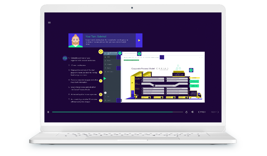 CARIAD CPM & Stages Trainingscamp Laptop Device Mockup mit Prozessmanagement Screen